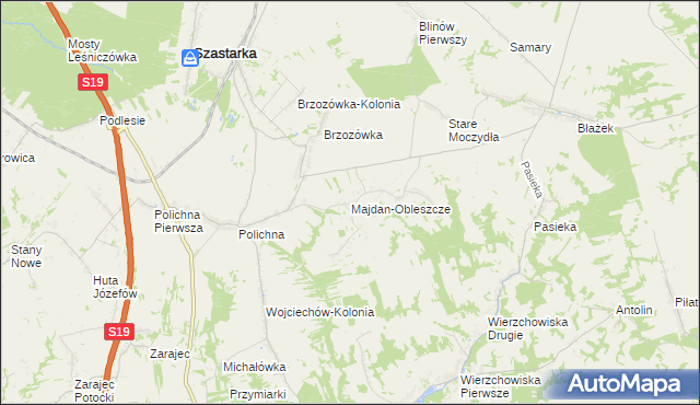 mapa Majdan-Obleszcze, Majdan-Obleszcze na mapie Targeo