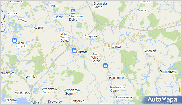 mapa Mała Wieś Górna, Mała Wieś Górna na mapie Targeo