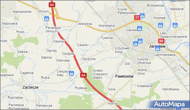 mapa Maleniska gmina Pawłosiów, Maleniska gmina Pawłosiów na mapie Targeo