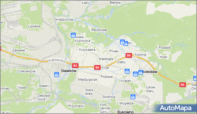 mapa Małobądz, Małobądz na mapie Targeo