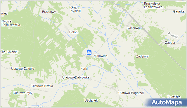 mapa Małowidz, Małowidz na mapie Targeo