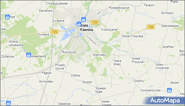 mapa Marchaty, Marchaty na mapie Targeo