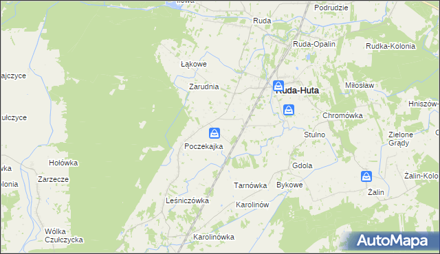 mapa Marynin gmina Ruda-Huta, Marynin gmina Ruda-Huta na mapie Targeo