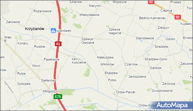 mapa Mateuszew, Mateuszew na mapie Targeo