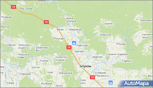 mapa Matyniów, Matyniów na mapie Targeo