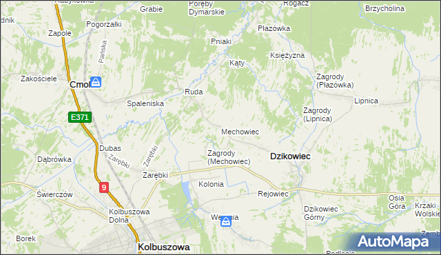 mapa Mechowiec, Mechowiec na mapie Targeo