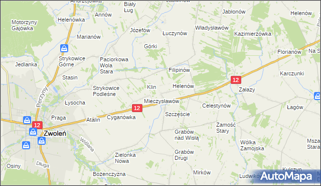 mapa Michalin gmina Zwoleń, Michalin gmina Zwoleń na mapie Targeo