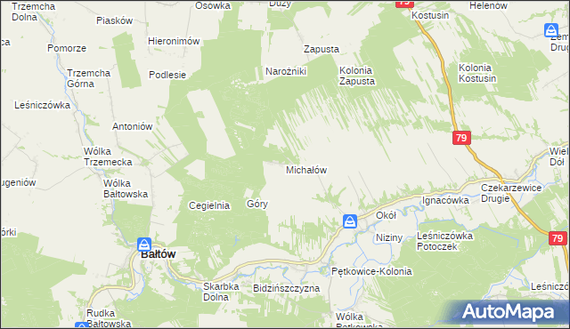 mapa Michałów gmina Bałtów, Michałów gmina Bałtów na mapie Targeo