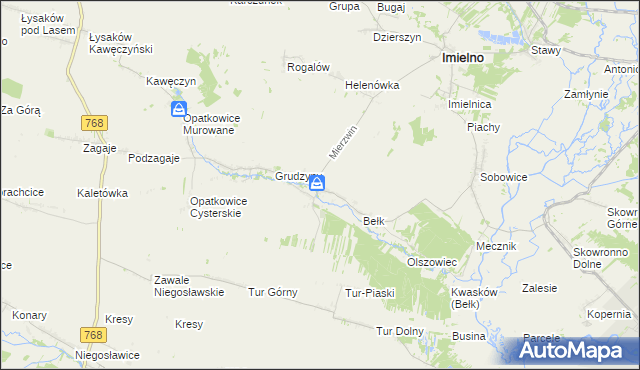 mapa Mierzwin gmina Imielno, Mierzwin gmina Imielno na mapie Targeo