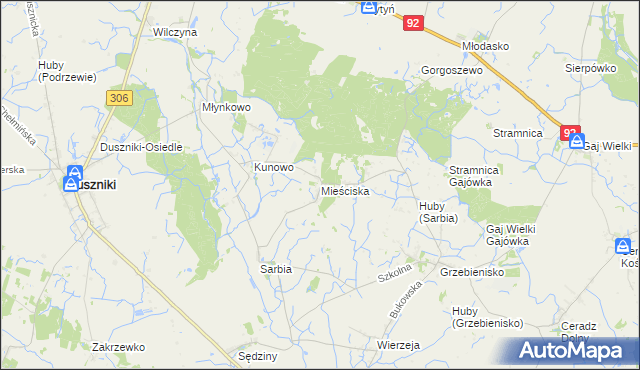 mapa Mieściska, Mieściska na mapie Targeo