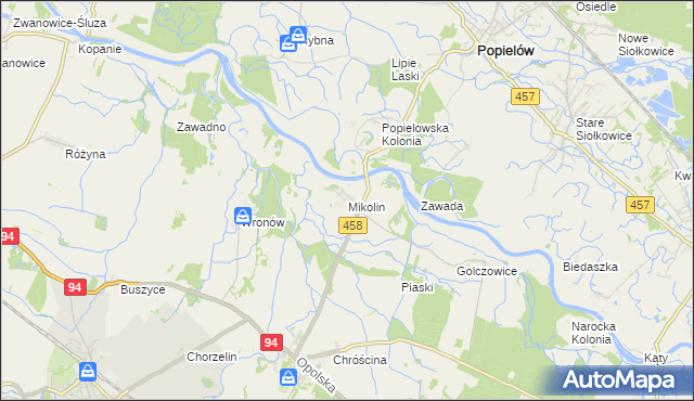 mapa Mikolin, Mikolin na mapie Targeo