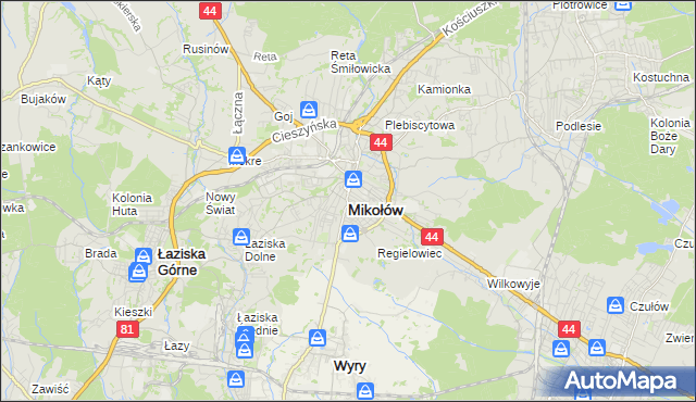 mapa Mikołów, Mikołów na mapie Targeo