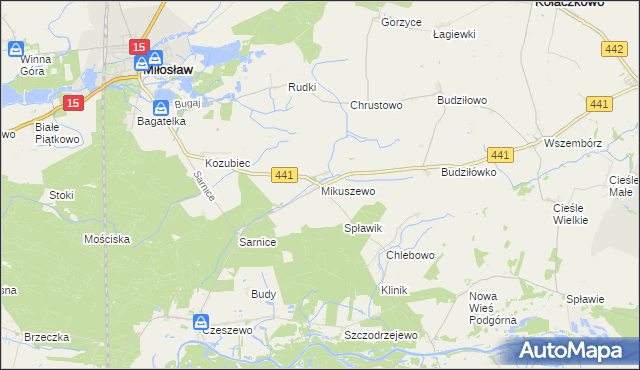 mapa Mikuszewo, Mikuszewo na mapie Targeo