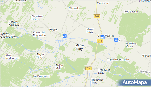 mapa Mirów Stary, Mirów Stary na mapie Targeo