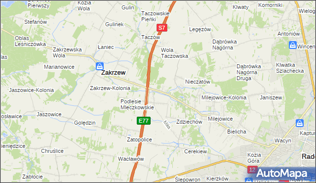 mapa Mleczków, Mleczków na mapie Targeo