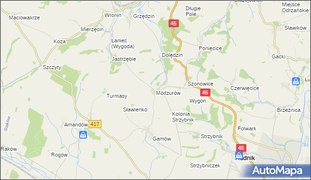 mapa Modzurów, Modzurów na mapie Targeo