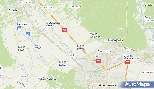 mapa Mokra Prawa, Mokra Prawa na mapie Targeo