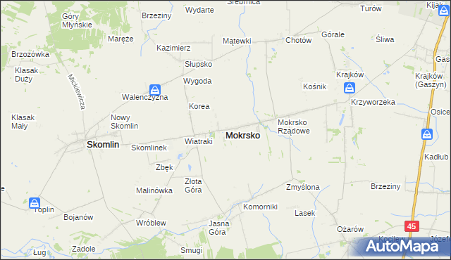 mapa Mokrsko, Mokrsko na mapie Targeo