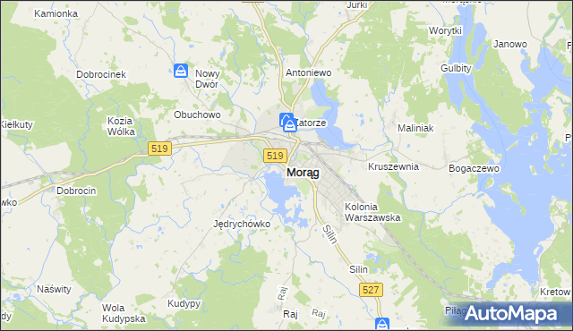 mapa Morąg, Morąg na mapie Targeo