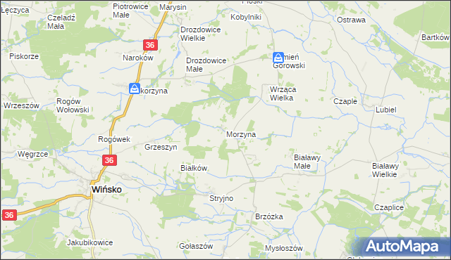 mapa Morzyna, Morzyna na mapie Targeo