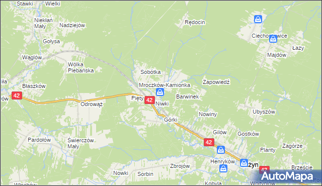 mapa Mroczków, Mroczków na mapie Targeo