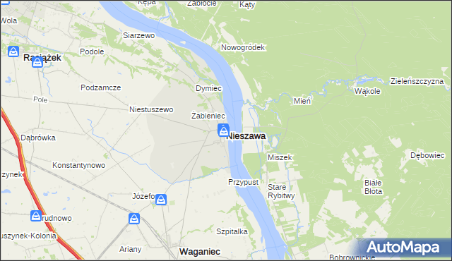 mapa Nieszawa powiat aleksandrowski, Nieszawa powiat aleksandrowski na mapie Targeo