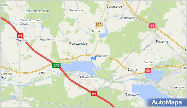 mapa Niewiesze, Niewiesze na mapie Targeo