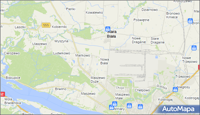 mapa Nowa Biała gmina Stara Biała, Nowa Biała gmina Stara Biała na mapie Targeo