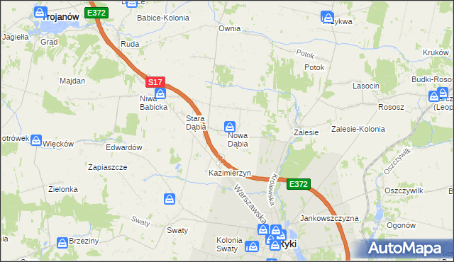 mapa Nowa Dąbia, Nowa Dąbia na mapie Targeo