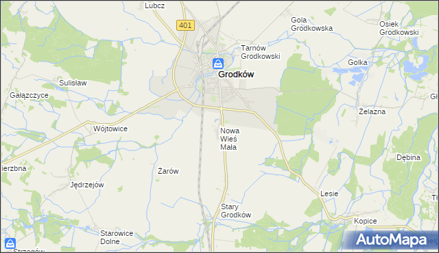 mapa Nowa Wieś Mała gmina Grodków, Nowa Wieś Mała gmina Grodków na mapie Targeo