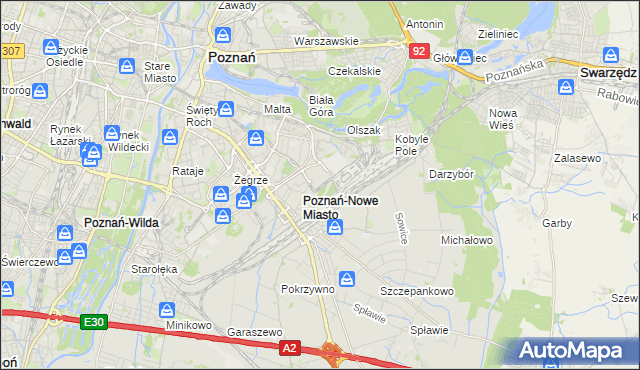 mapa Nowe Miasto gmina Poznań, Nowe Miasto gmina Poznań na mapie Targeo