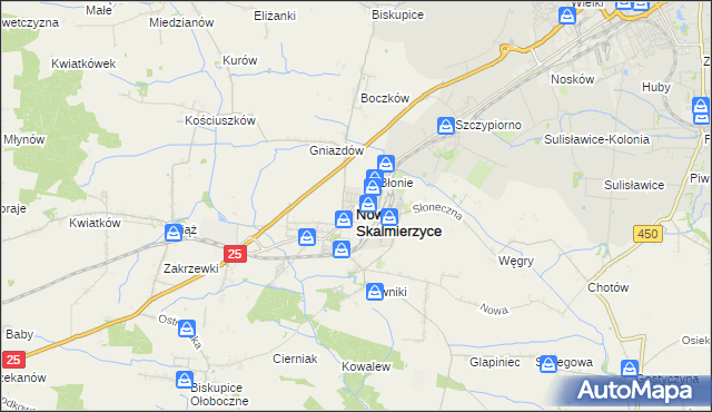 mapa Nowe Skalmierzyce, Nowe Skalmierzyce na mapie Targeo