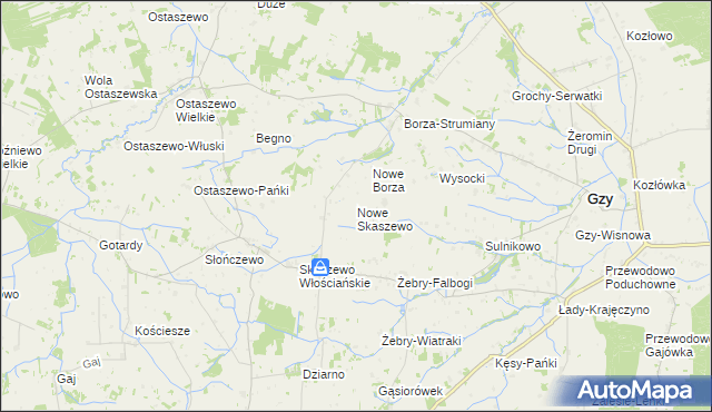 mapa Nowe Skaszewo, Nowe Skaszewo na mapie Targeo