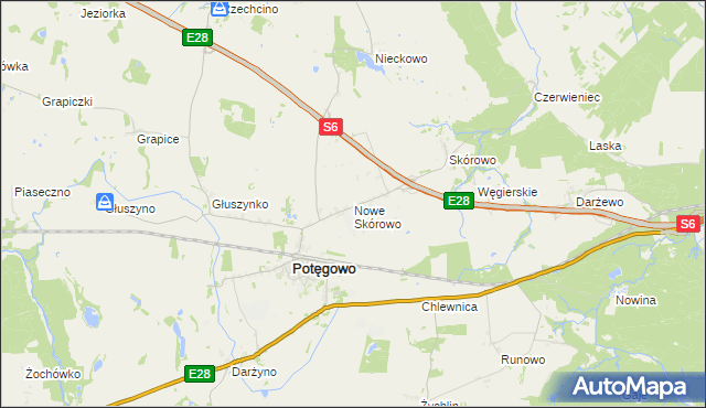 mapa Nowe Skórowo, Nowe Skórowo na mapie Targeo