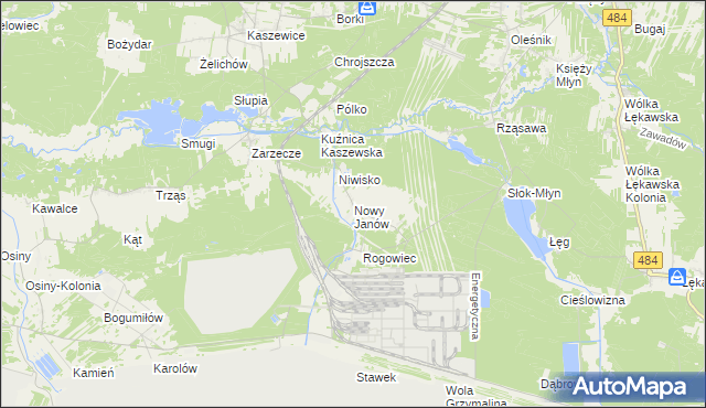 mapa Nowy Janów gmina Kluki, Nowy Janów gmina Kluki na mapie Targeo