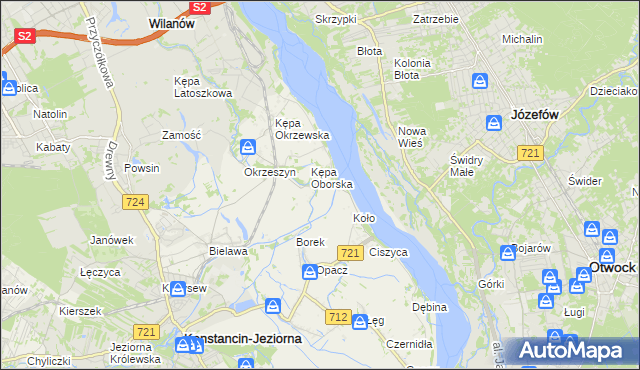 mapa Obórki gmina Konstancin-Jeziorna, Obórki gmina Konstancin-Jeziorna na mapie Targeo