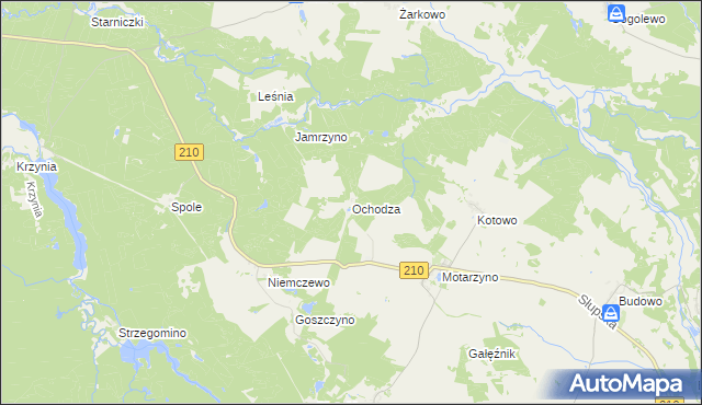 mapa Ochodza gmina Dębnica Kaszubska, Ochodza gmina Dębnica Kaszubska na mapie Targeo