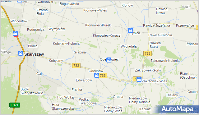 mapa Odechowiec, Odechowiec na mapie Targeo