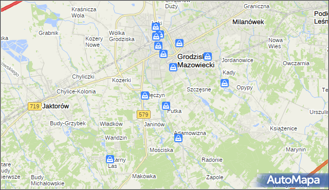 mapa Odrano-Wola, Odrano-Wola na mapie Targeo