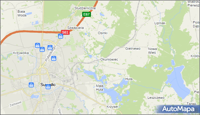 mapa Okuniowiec, Okuniowiec na mapie Targeo