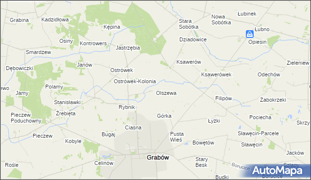 mapa Olszewa, Olszewa na mapie Targeo