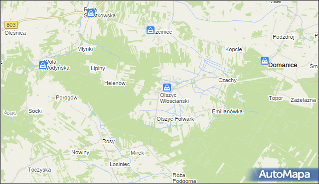 mapa Olszyc Włościański, Olszyc Włościański na mapie Targeo