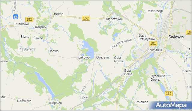 mapa Oparzno, Oparzno na mapie Targeo