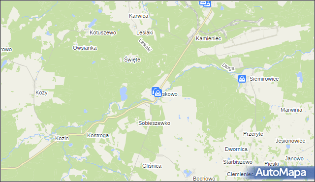 mapa Oskowo, Oskowo na mapie Targeo