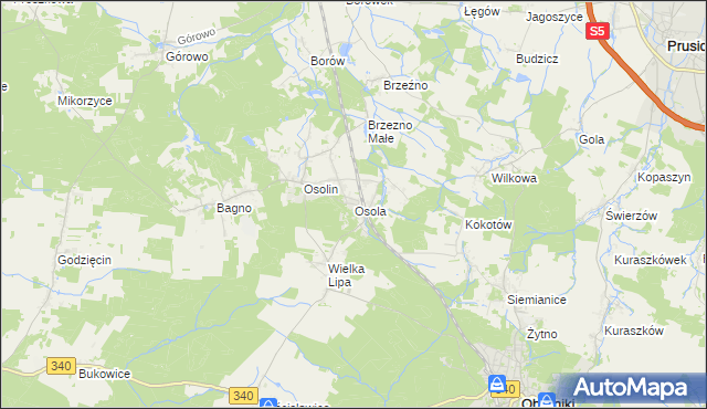 mapa Osola, Osola na mapie Targeo