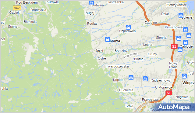 mapa Ostre, Ostre na mapie Targeo