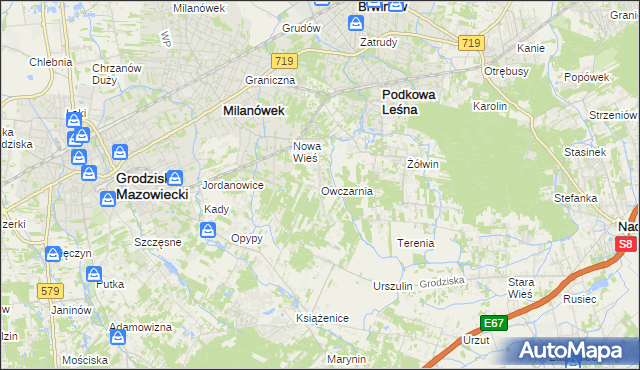 mapa Owczarnia gmina Brwinów, Owczarnia gmina Brwinów na mapie Targeo