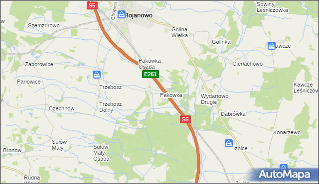 mapa Pakówka, Pakówka na mapie Targeo