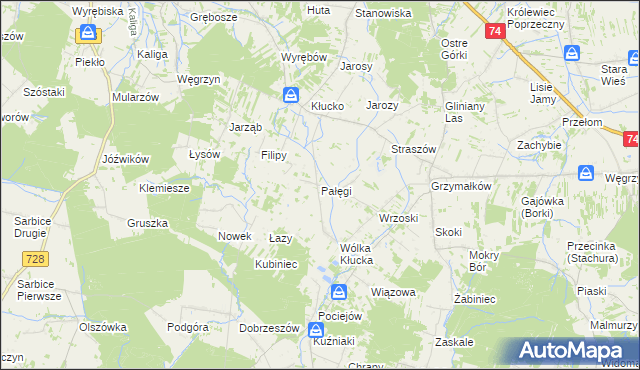 mapa Pałęgi, Pałęgi na mapie Targeo