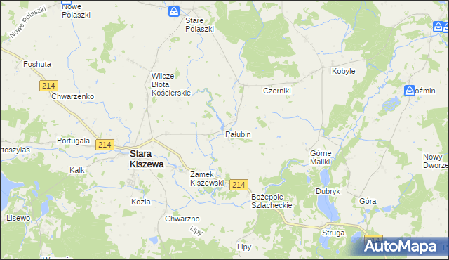 mapa Pałubin, Pałubin na mapie Targeo